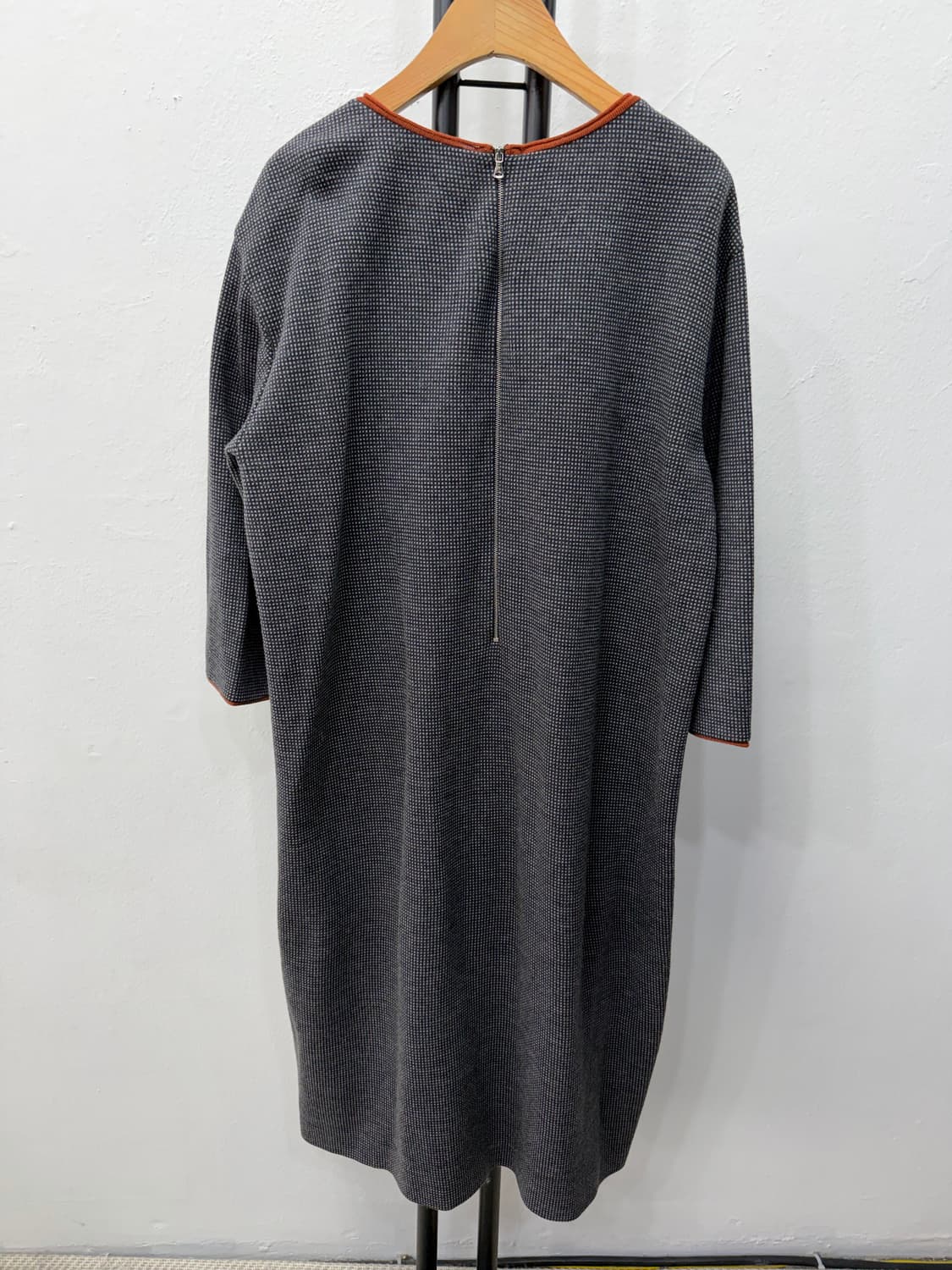 정품) 르베이지 체크 패턴 롱 니트 원피스 91 상품이미지5