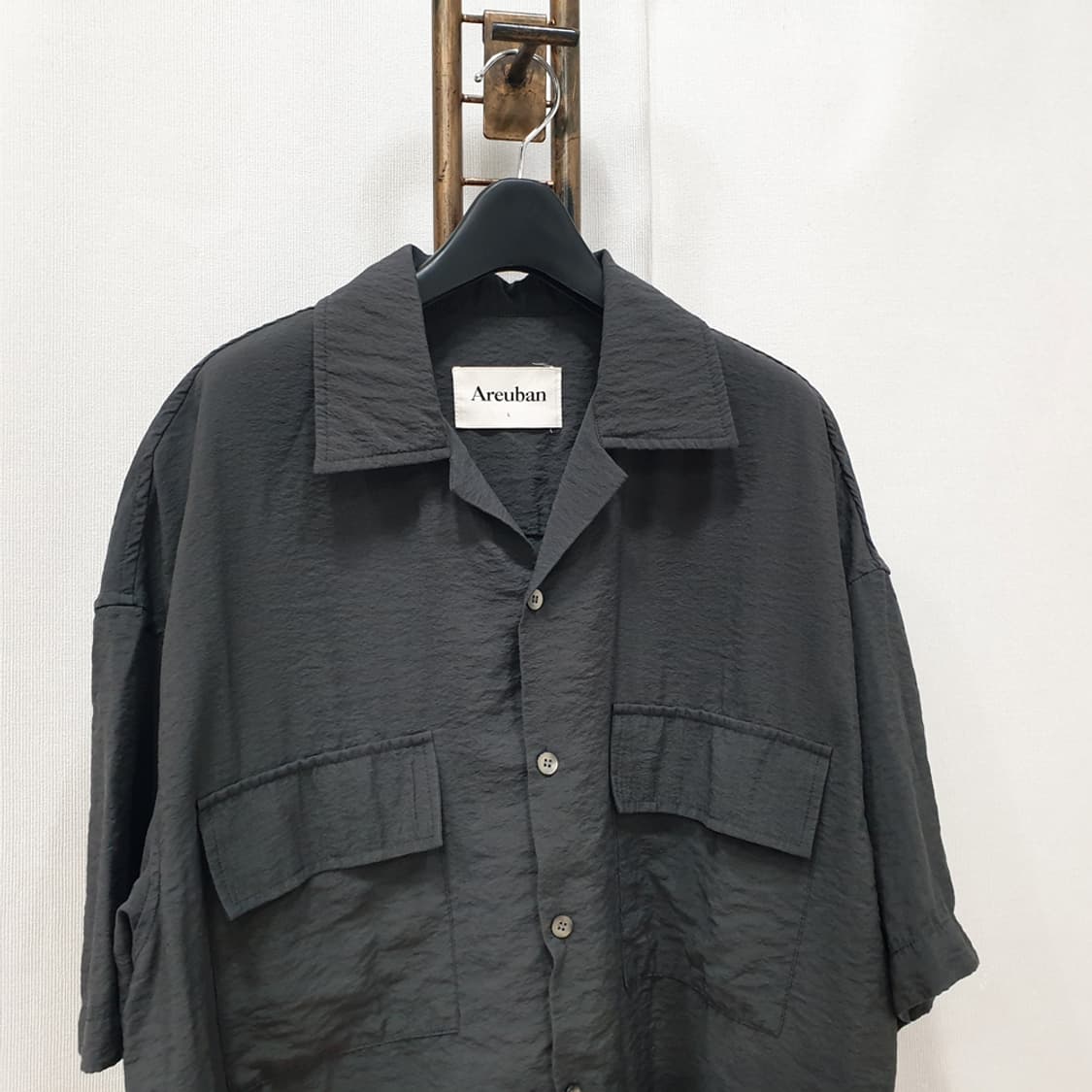 아르반 투포켓 오픈카라 셔츠 L (차콜) 상품이미지2