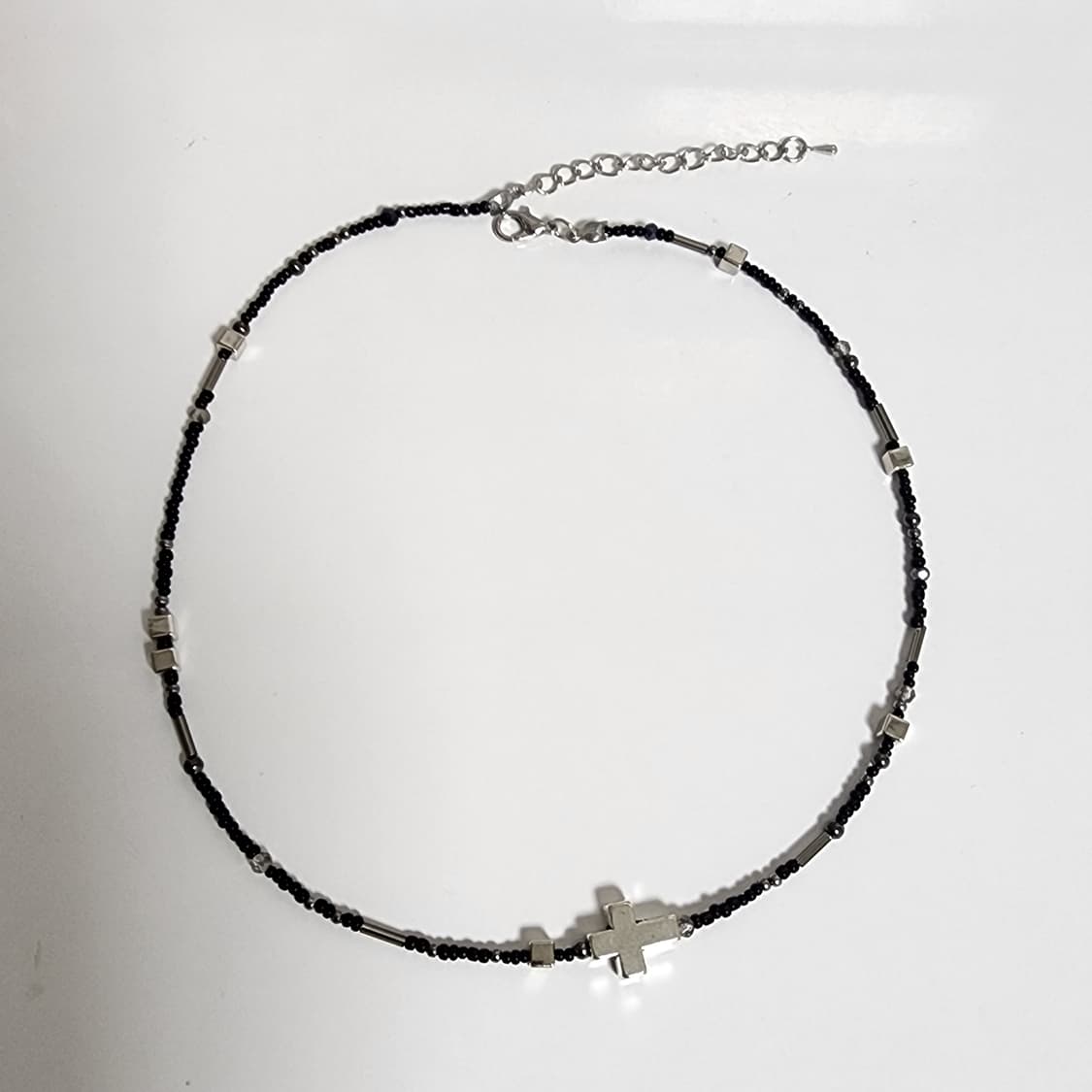 남자 십자가 포인트 블랙목걸이 상품이미지1