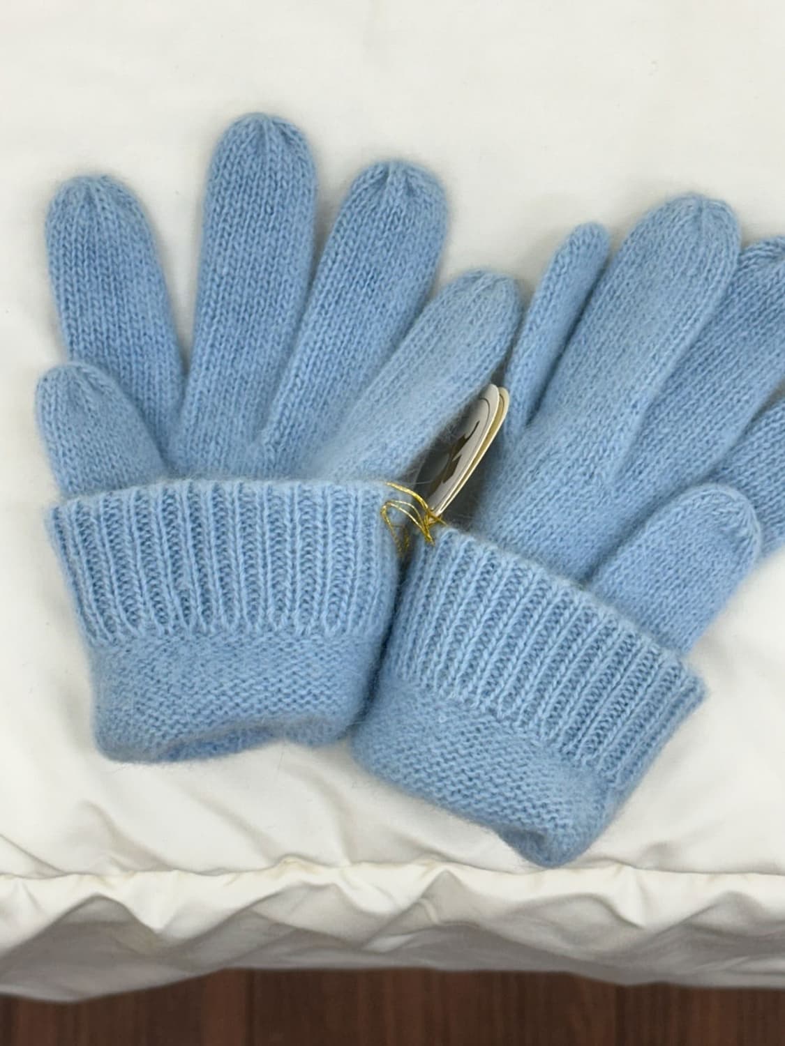 [새상품] courreges / 꾸레쥬 스카이블루 울 장갑  상품이미지6