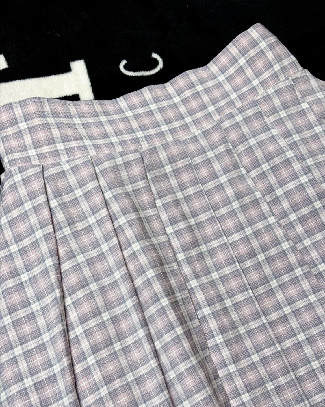 일본빈티지 클래식 플레어 체크 스커트 상품이미지3