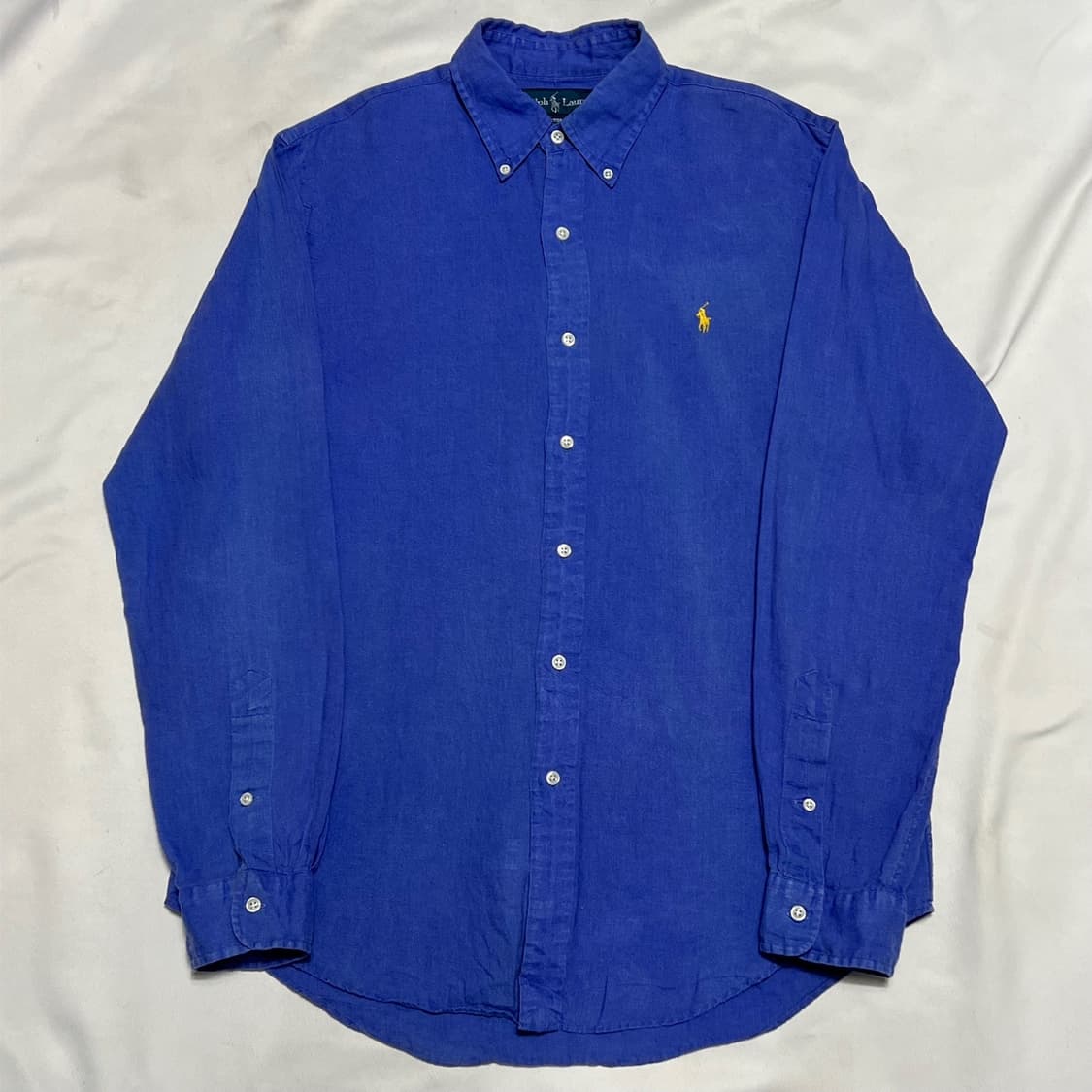 M 폴로랄프로렌 린넨 엘로우 로고 자수 셔츠 상품이미지2