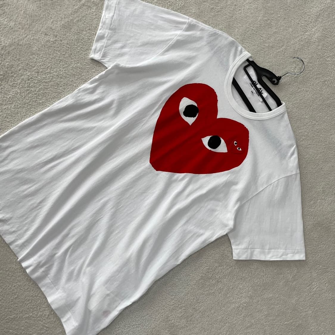 XXL 꼼데가르송 신형 더블하트 반팔티 상품이미지3