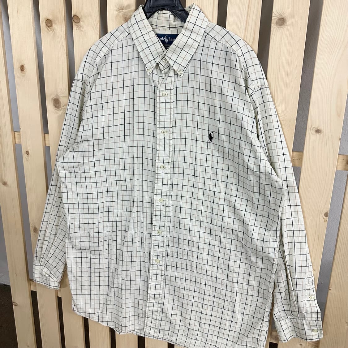 (L) 폴로 랄프로렌 아이보리 체크 셔츠 상품이미지2