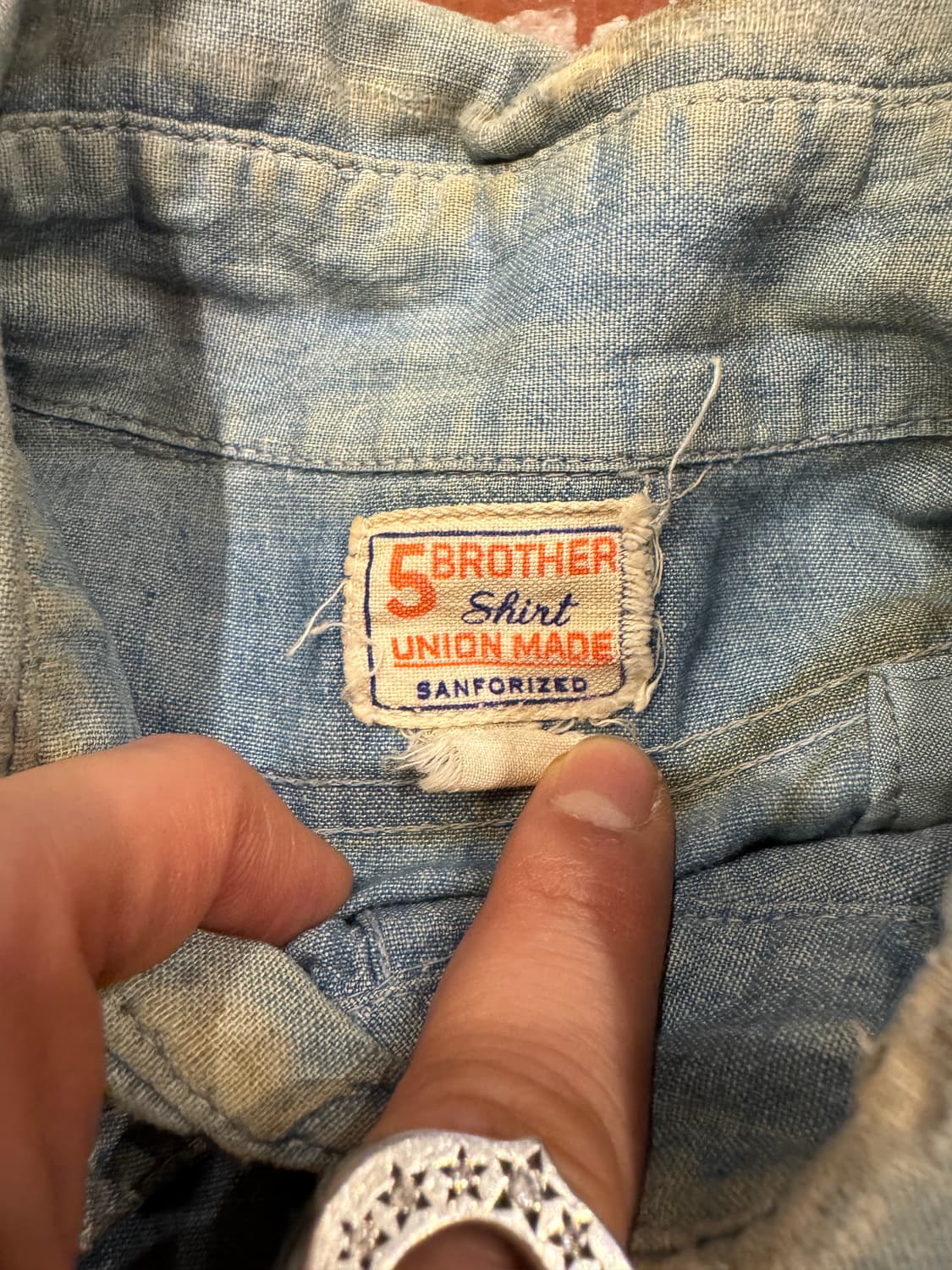 30s FiveBrother 샴브레이 워크셔츠 (M) 상품이미지8