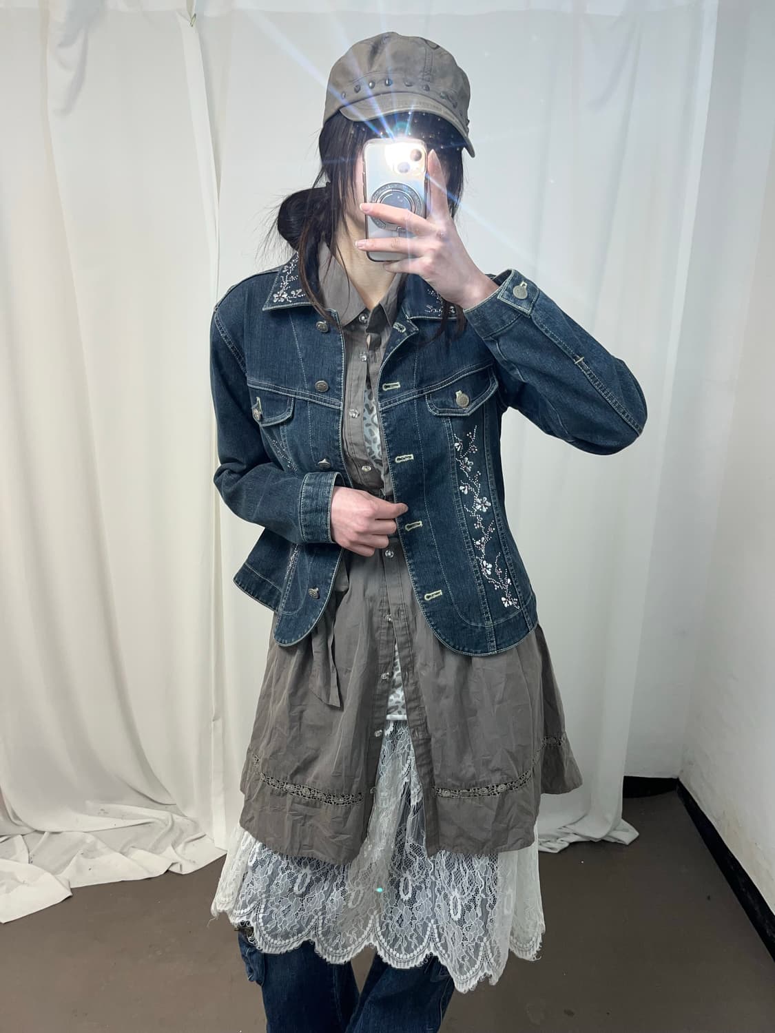 핀터레스트 무드 큐빅 페어리 데님 자켓 상품이미지4