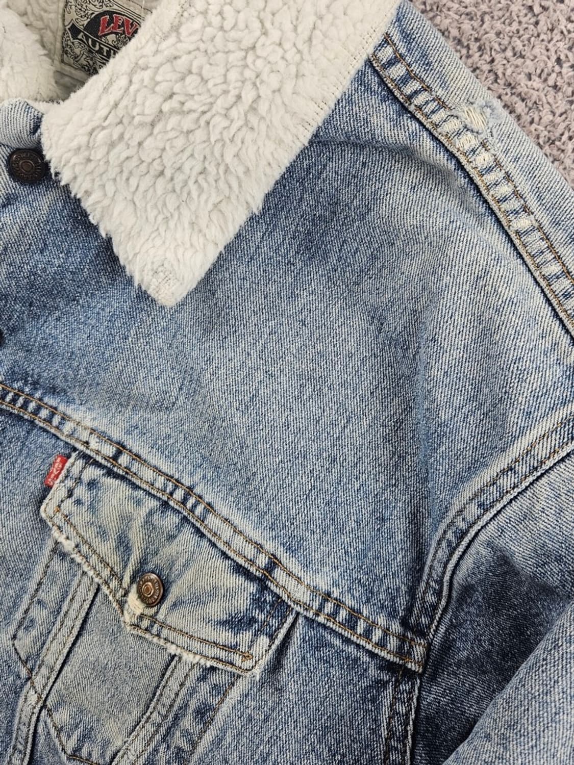90's USA 리바이스 쉐르파 데님 트러커 자켓 ( XL )/11020 상품이미지7