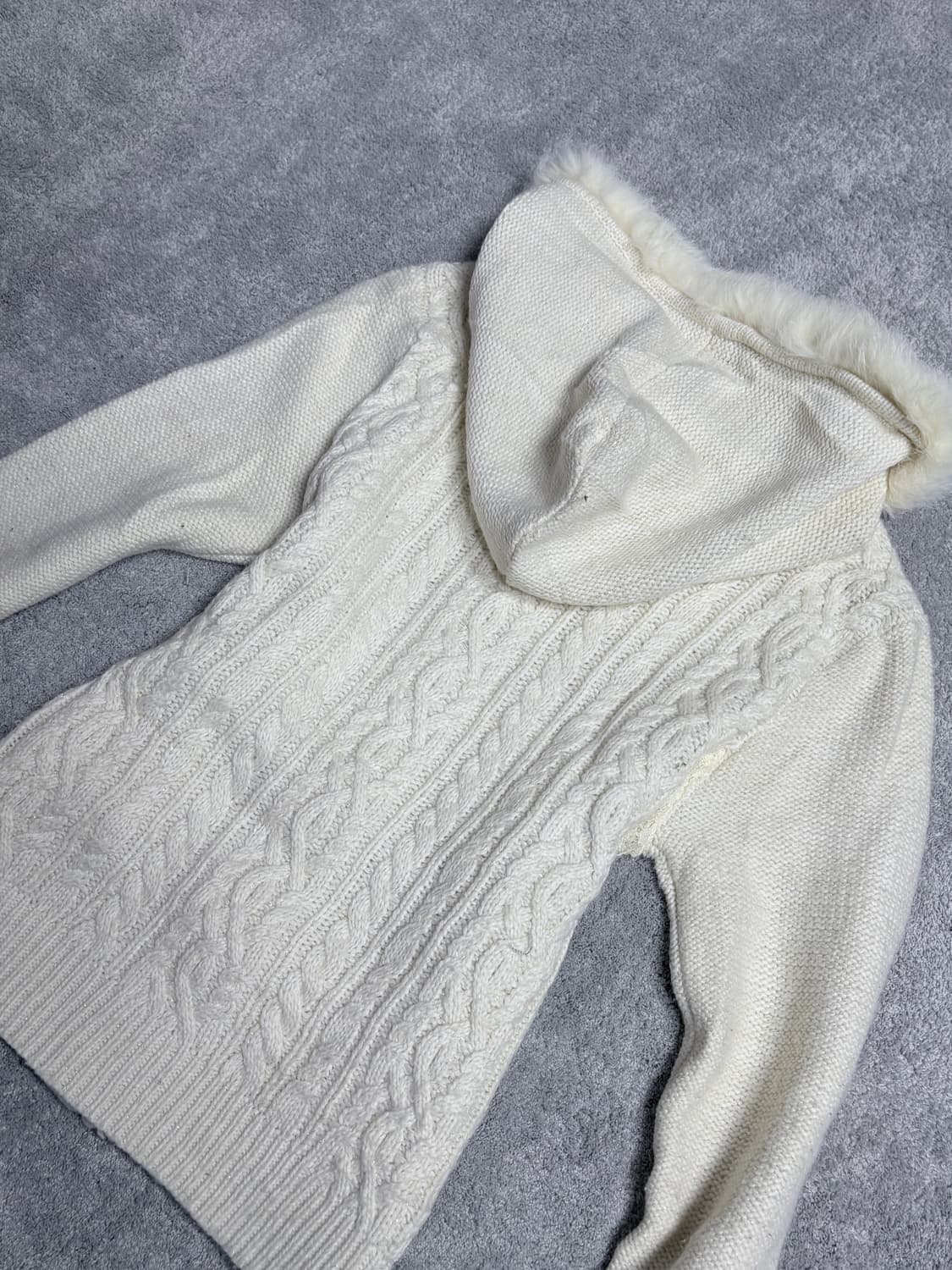 Vintage 00's gyaru & punk fur hood knit  상품이미지6