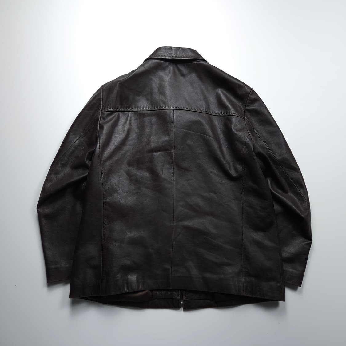 빈티지 양가죽 브라운 레더 트러커 자켓 (L) 상품이미지2