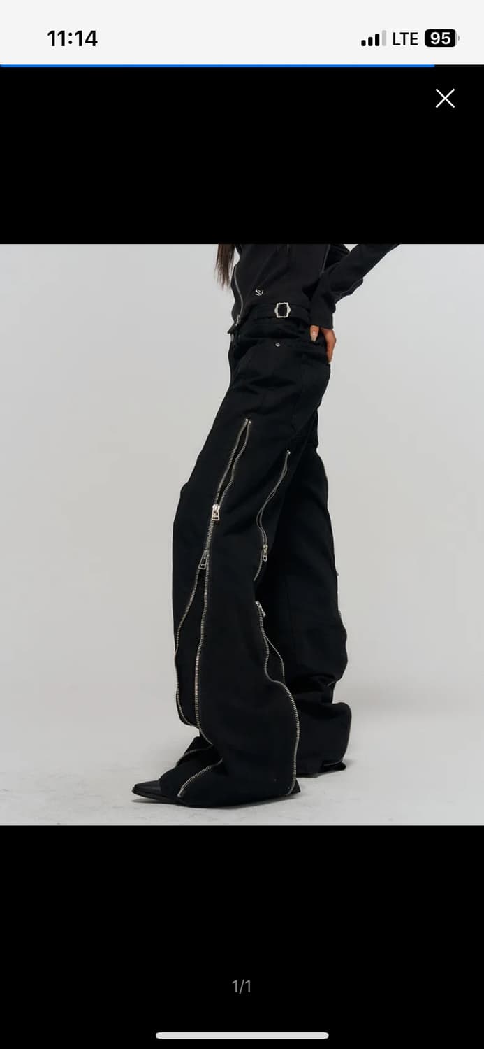 스키즘 인듀싱 CONVERTIBLE ZIP UP JEANS BLACK 상품이미지2