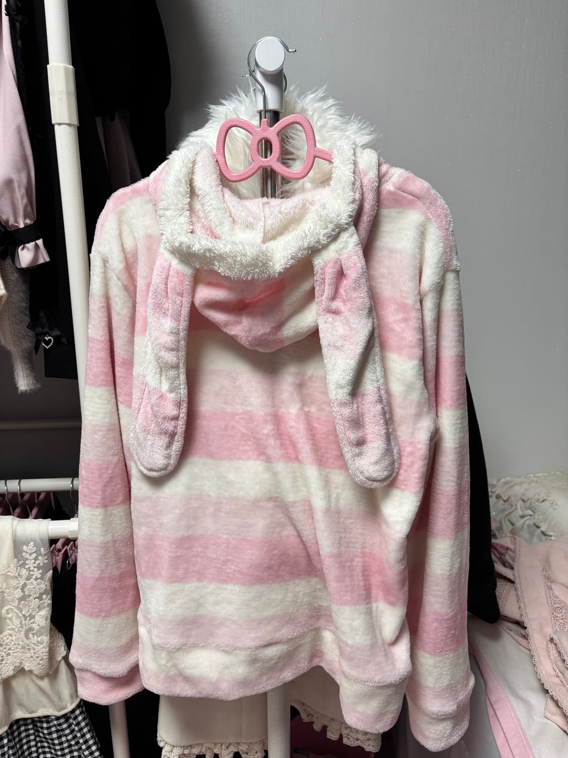 우사미미 스트라이프 후드집업 상품이미지3