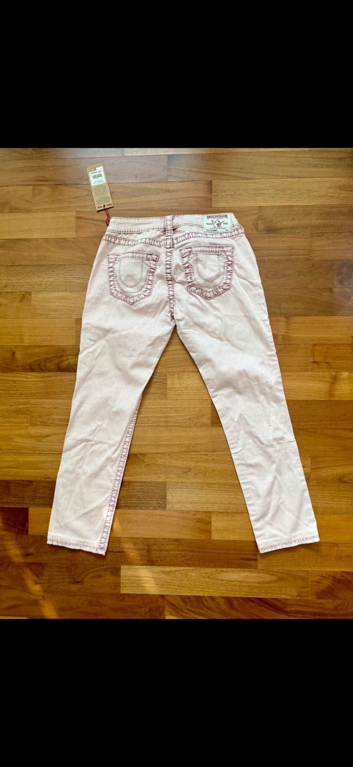 TrueReligion 트루릴리전 딸기우유색 스키니 바지 상품이미지3