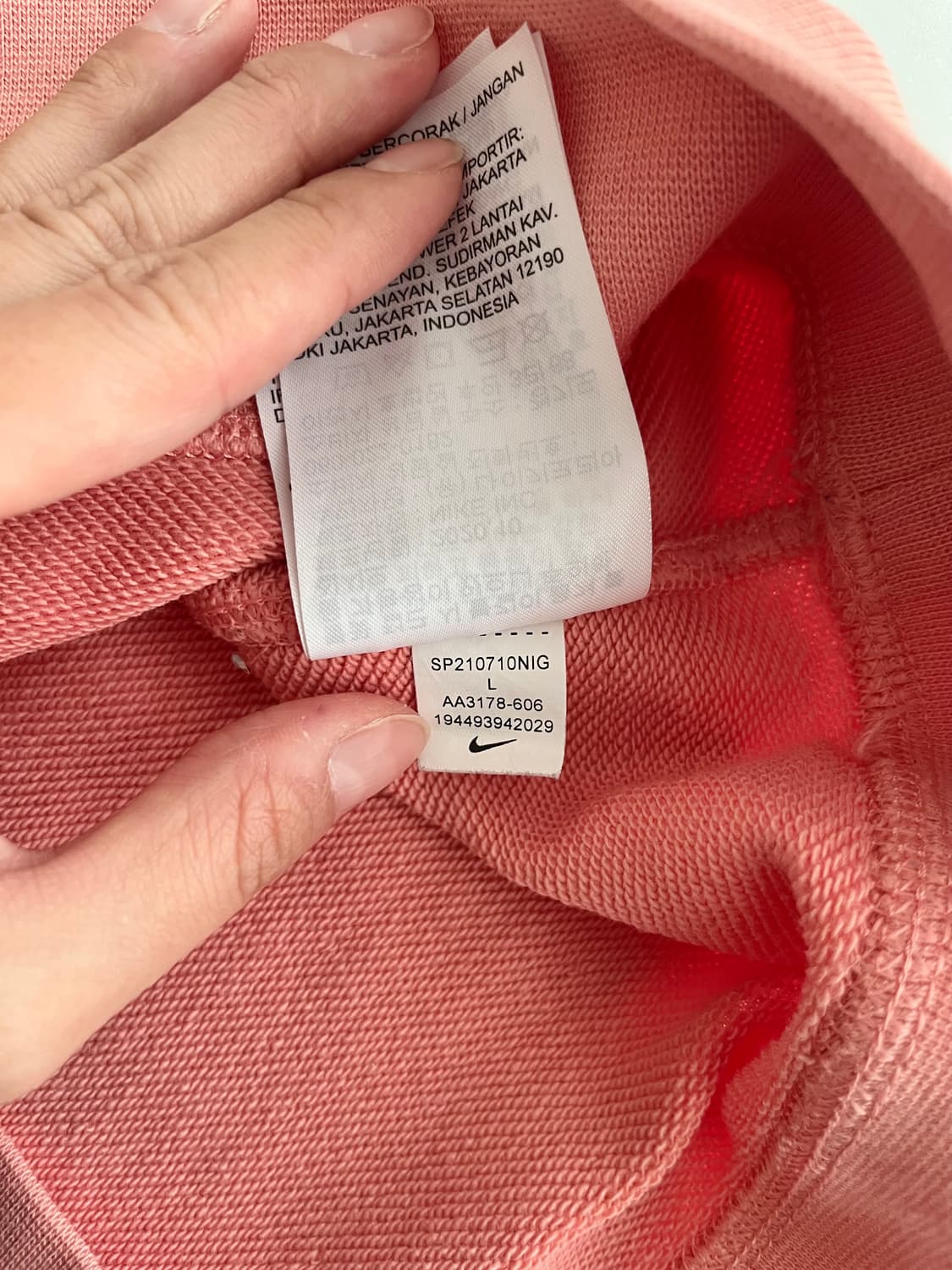 L) 나이키 여성 스우시 맨투맨 코랄 상품이미지7