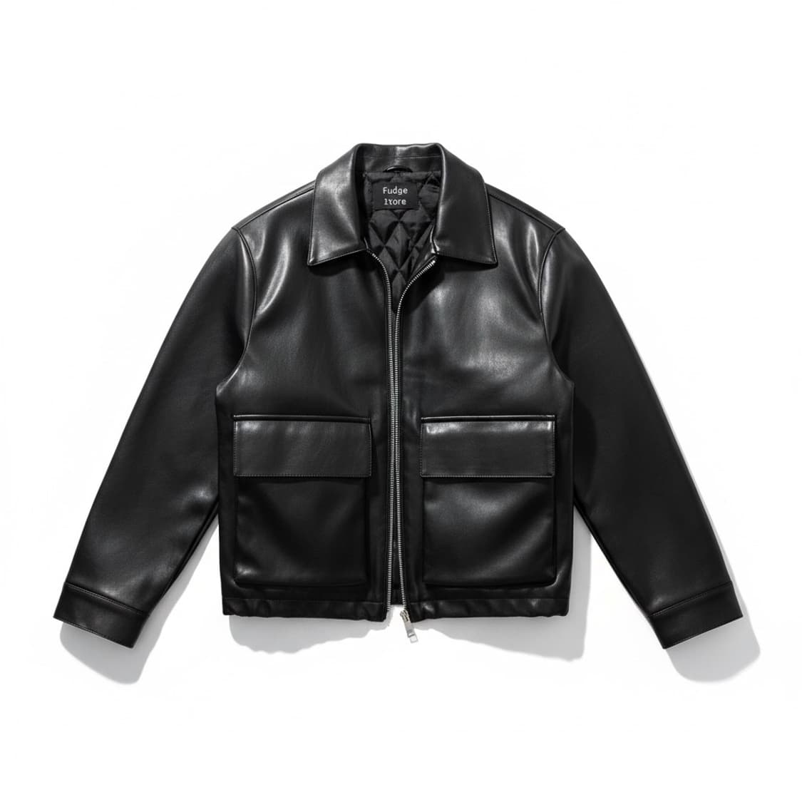 LaFudge store 블랙 레더 자켓 상품이미지1