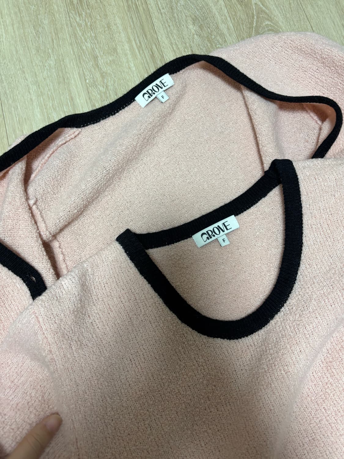 그로브 니트 반팔 가디건 세트 상품이미지2