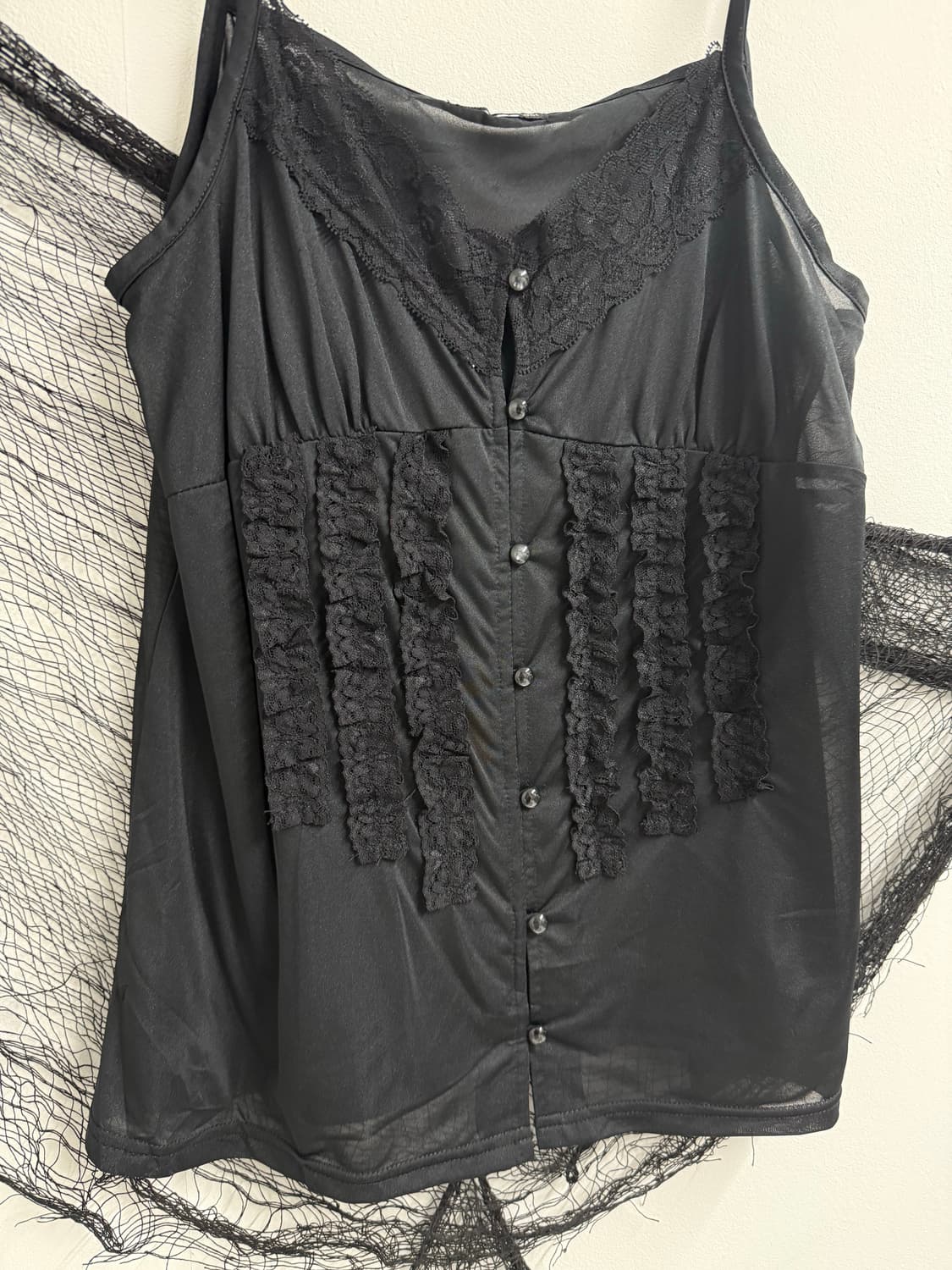 lace detailed black camisole 상품이미지3
