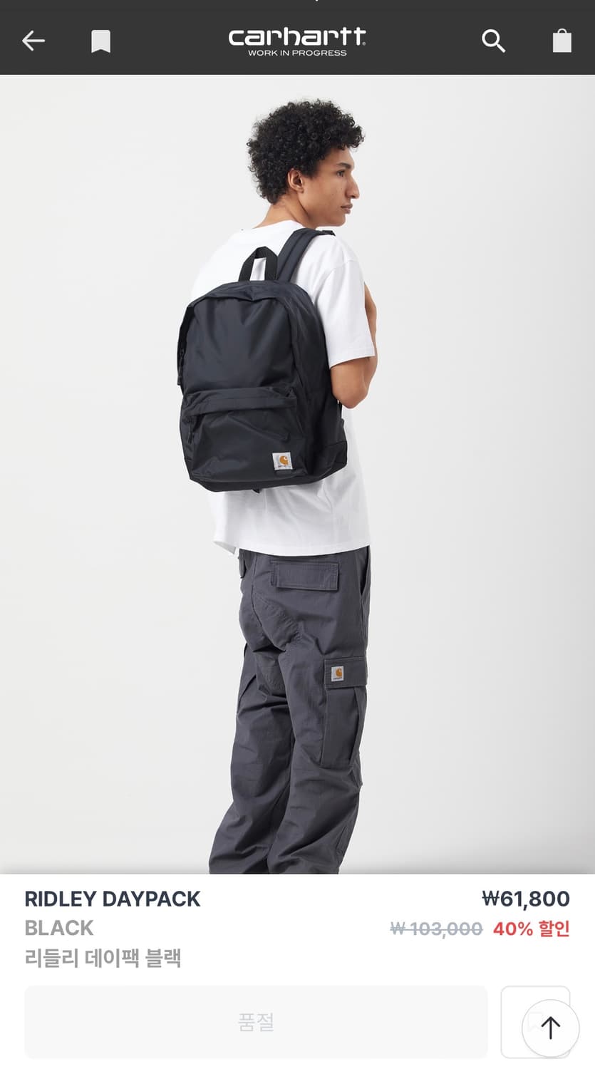 구합니다) 칼하트 리들리 데이팩 블랙 상품이미지1