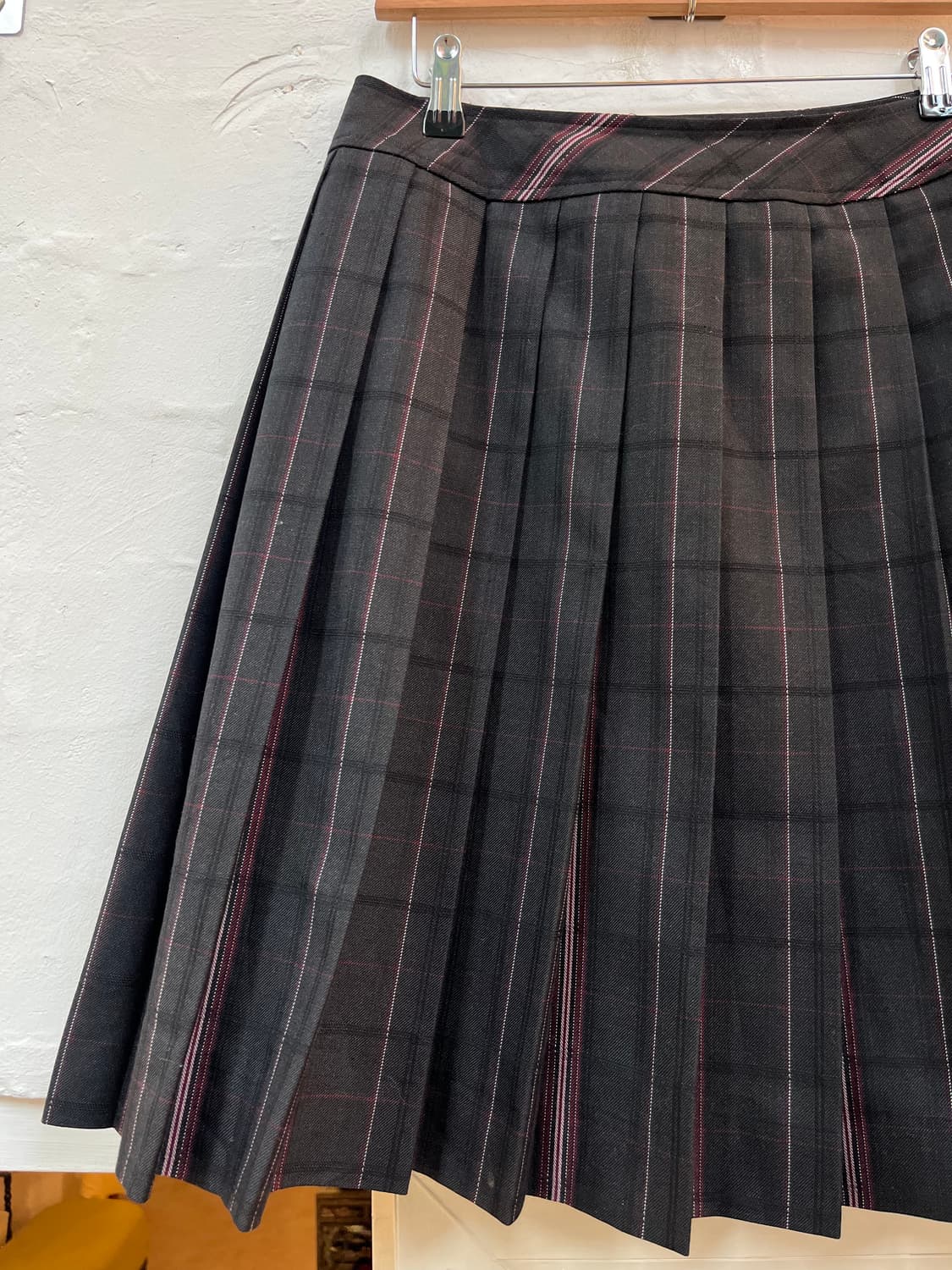 Tombow 일본 교복치마 울 체크 플리츠 스커트 상품이미지3