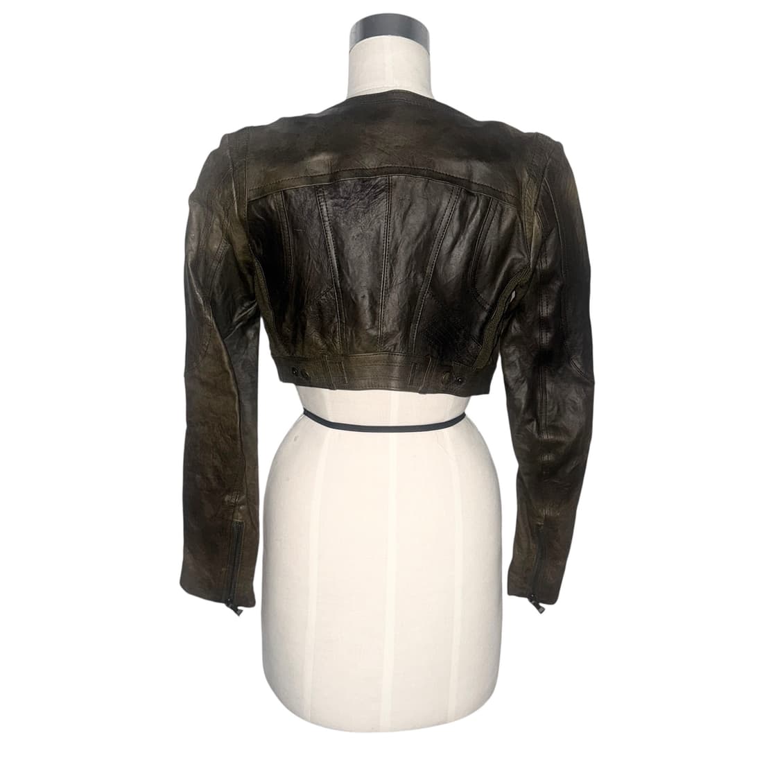 brown sheep skin crop leather jacket 상품이미지5
