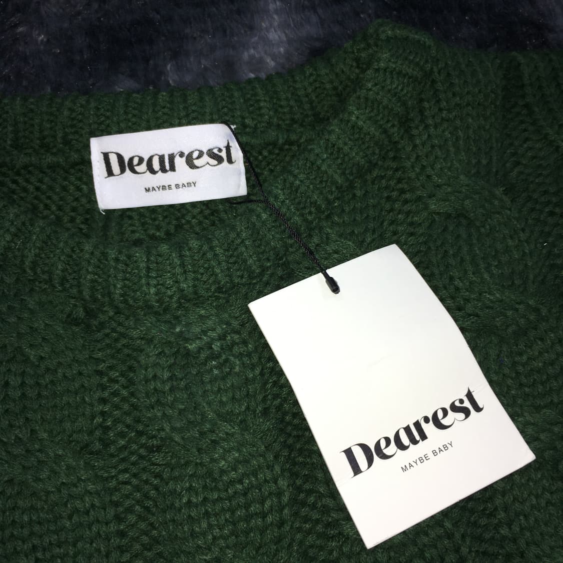 투티/0324 DEAREST 크롭 숏 니트 스웨터 꽈배기 그린 새상품 상품이미지5