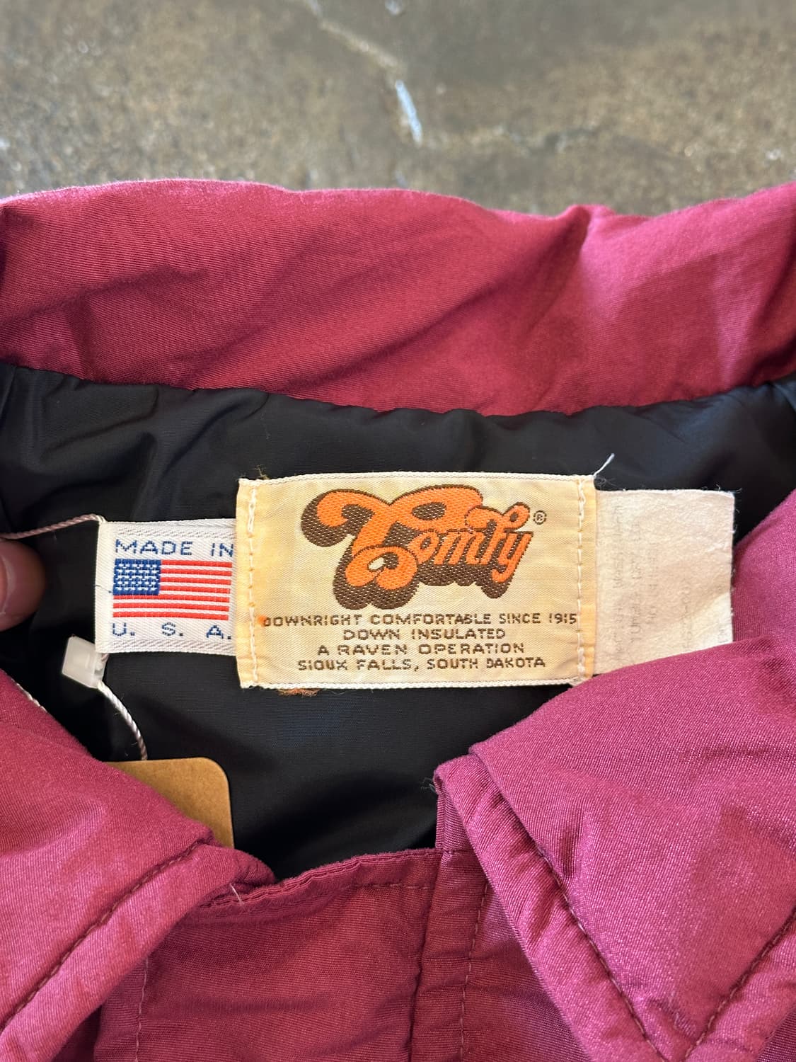 70s/80s Comfy USA 버건디 웨스턴 요크 다운 봄버 자켓 L 상품이미지4