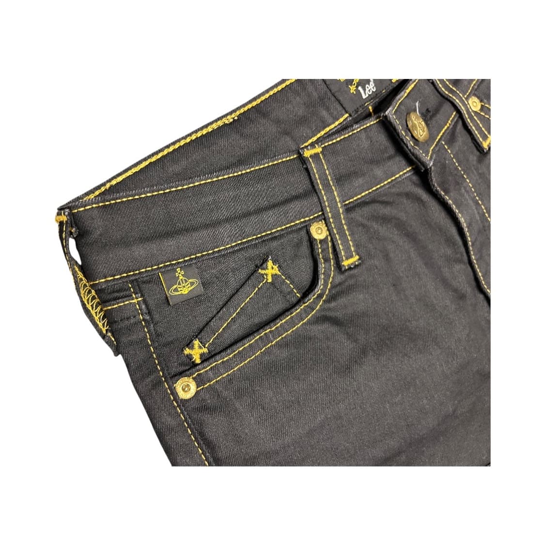 비비안웨스트우드 앵글로매니아 × Lee 오브 자수 블랙 데님 숏팬츠 상품이미지4