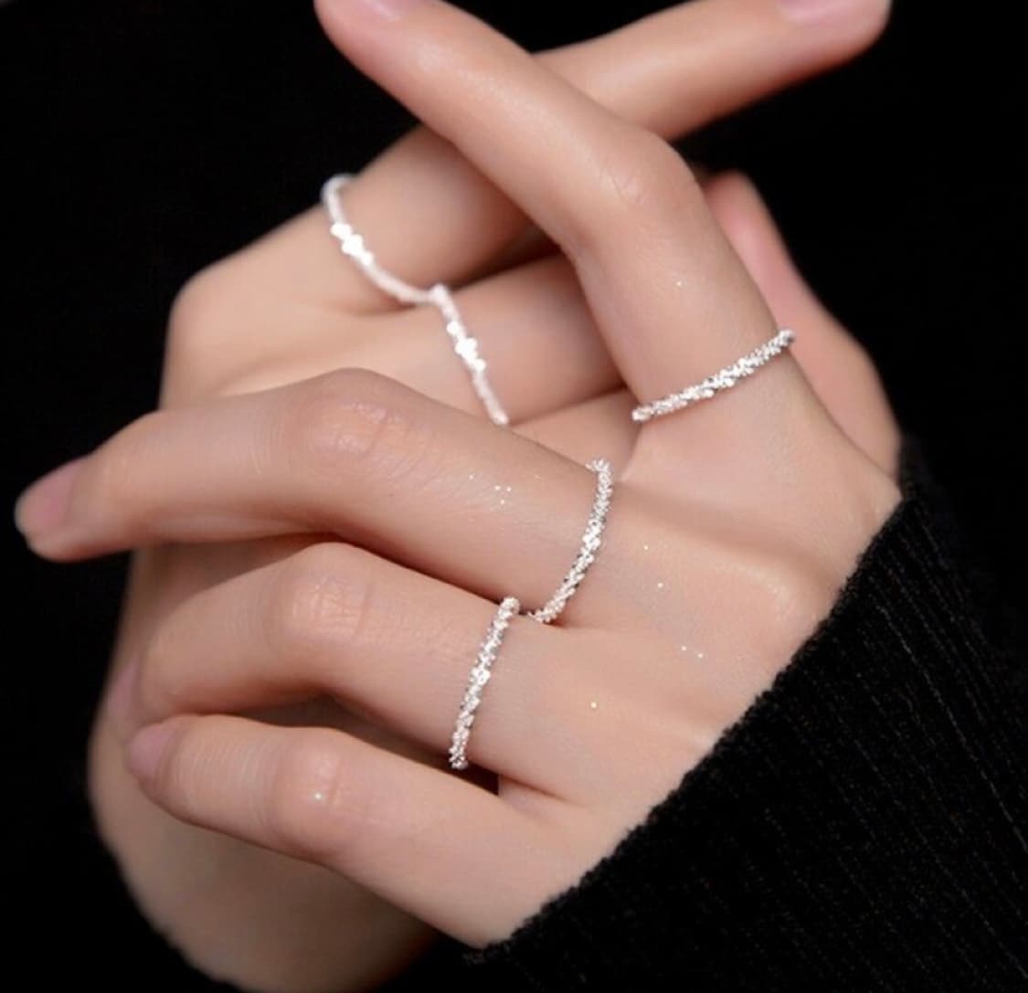 샤이니 눈꽃 신주 은도금 반지 상품이미지1