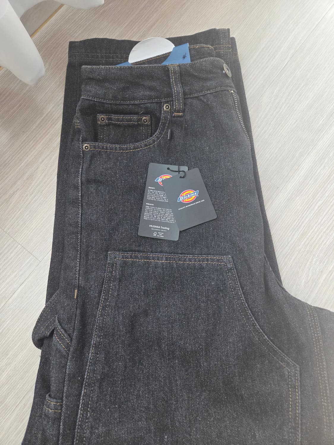 새상품) 디키즈 더블니 카펜터 데님 팬츠 Black 30 상품이미지2