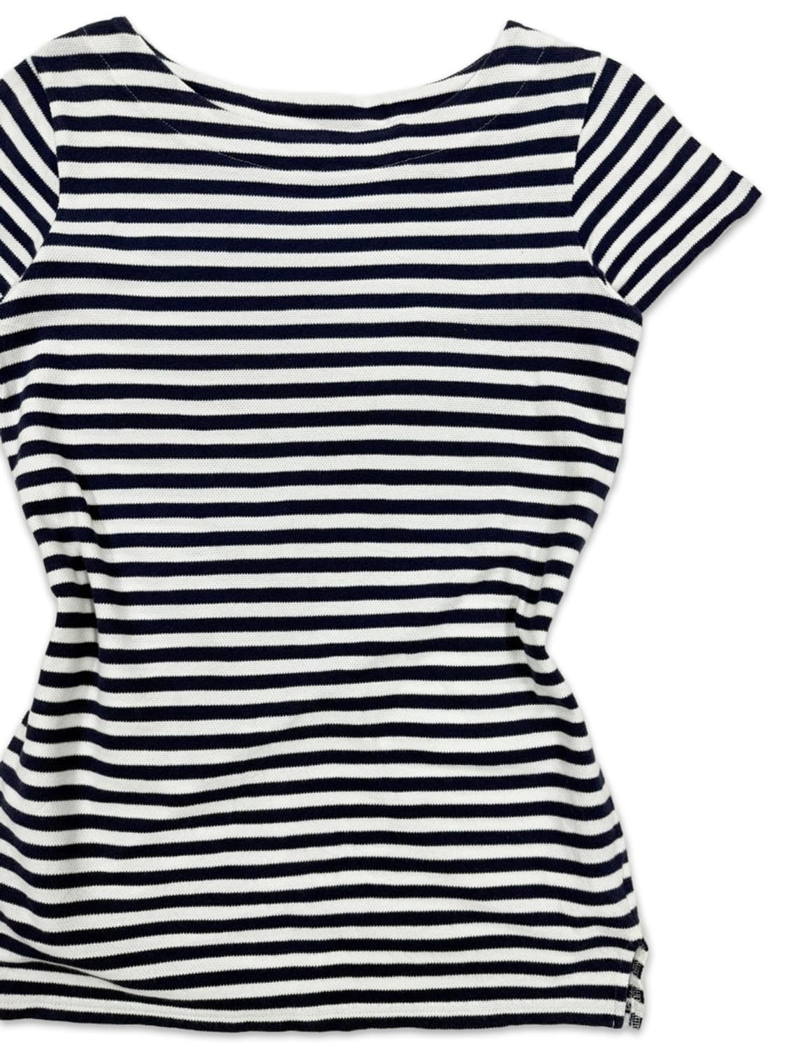 빈티지 네이비 스트라이프 라운드넥 반팔티 상품이미지2