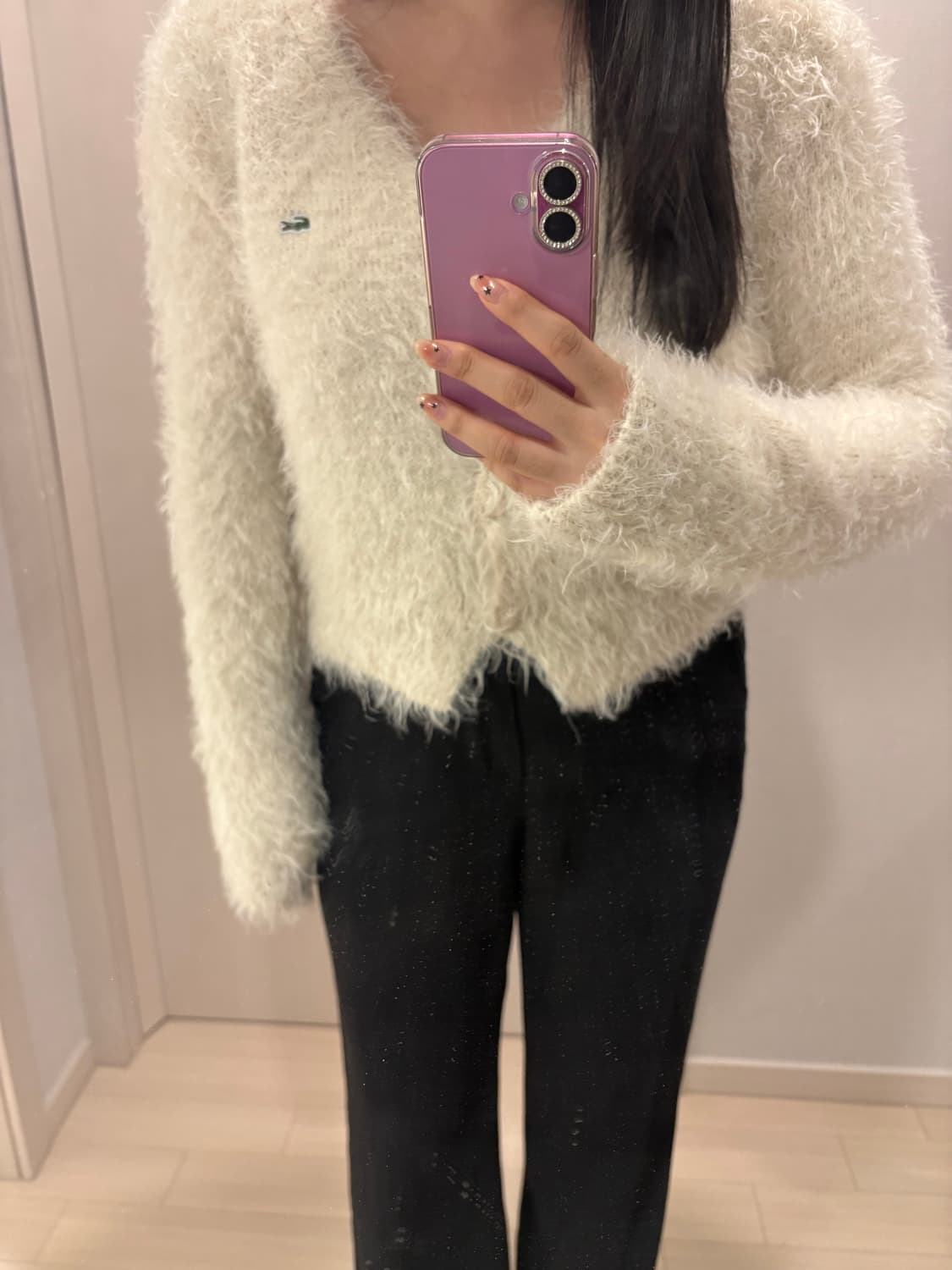 라코스테아이보리앙고라퍼가디건 상품이미지1