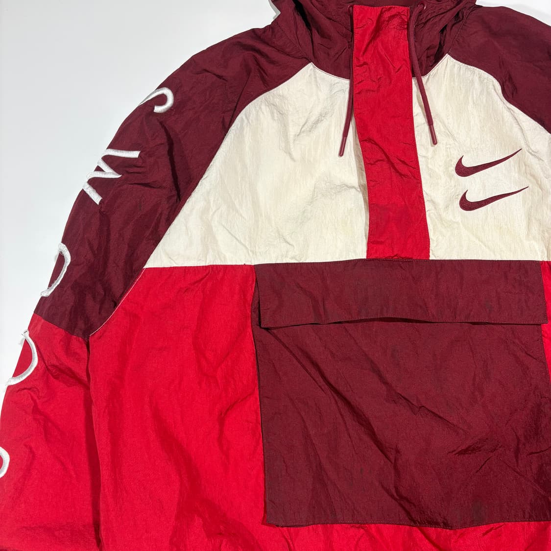 나이키 레드 배색 아노락 바람막이 상품이미지4