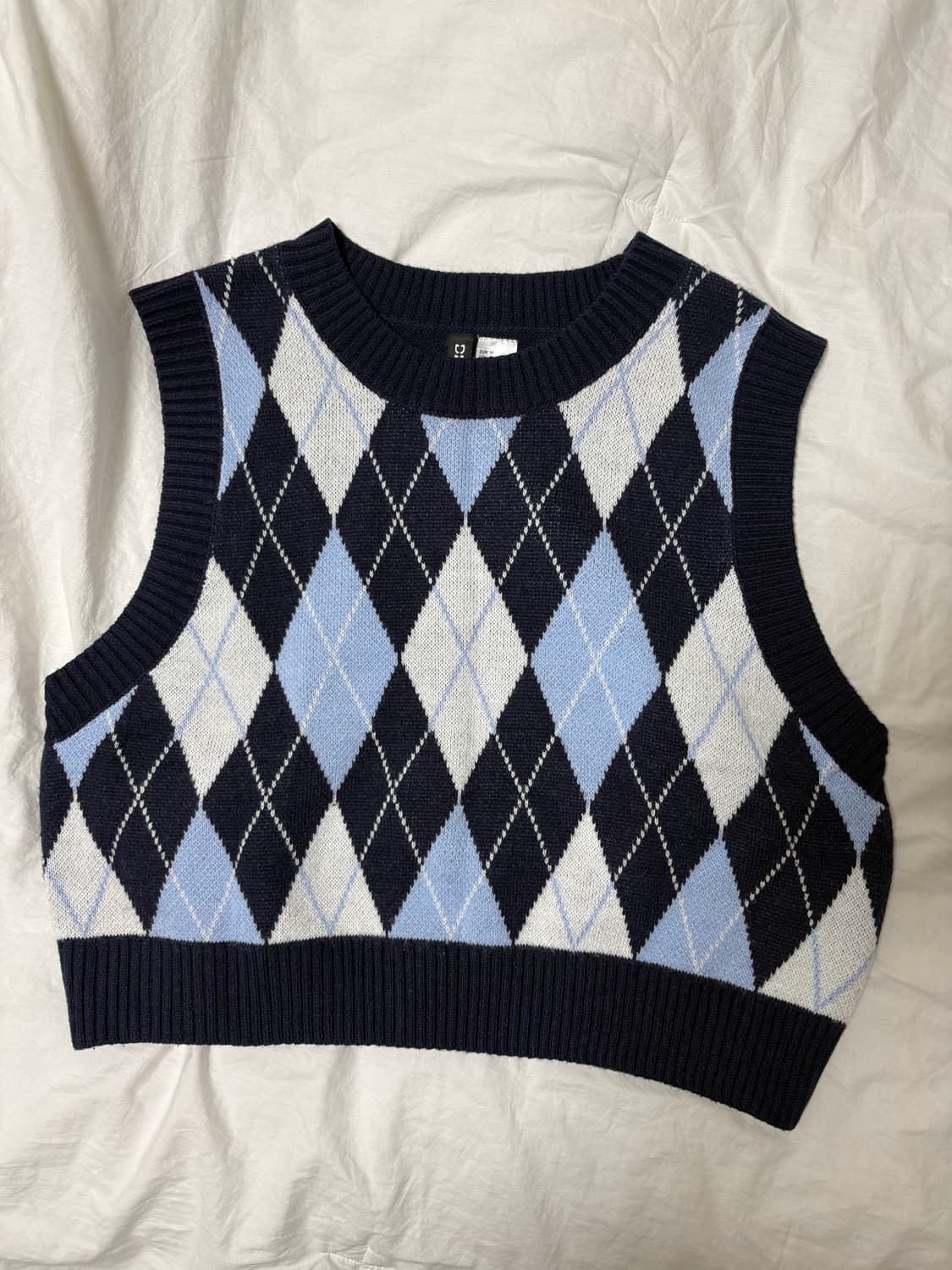 h&m 하이틴 아가일 니트 조끼 상품이미지1