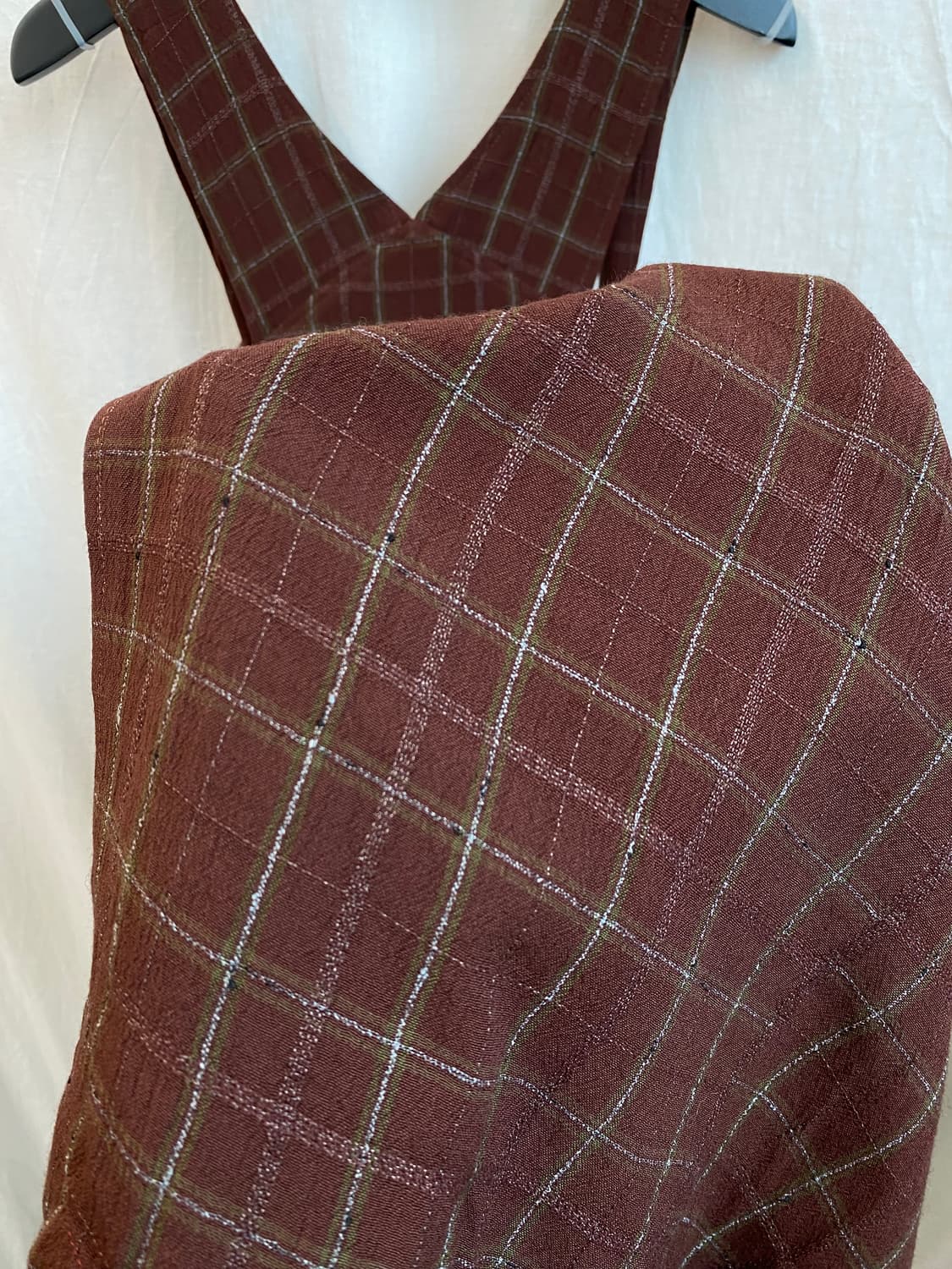 레드브라운 체크 원피스(M/미사용품) 상품이미지9