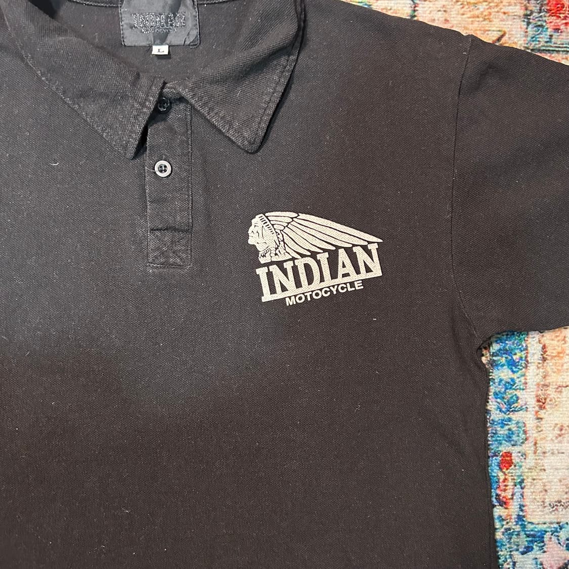 [L] 인디언 모터사이클 카라 반팔 상품이미지3