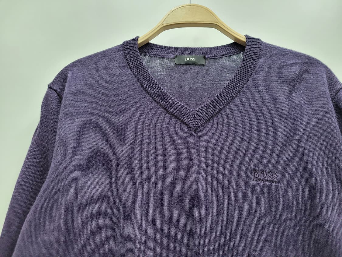 BOSS 휴고 보스 버진울 브이넥 니트/ 남 L 상품이미지4