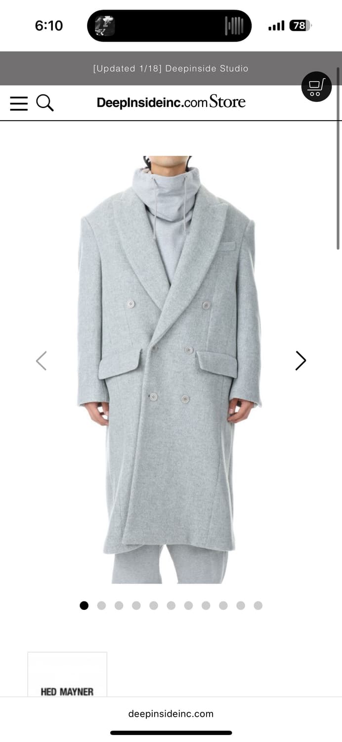 헤드메이너 더블 브레스티드 코트 라이트 그레이 상품이미지3