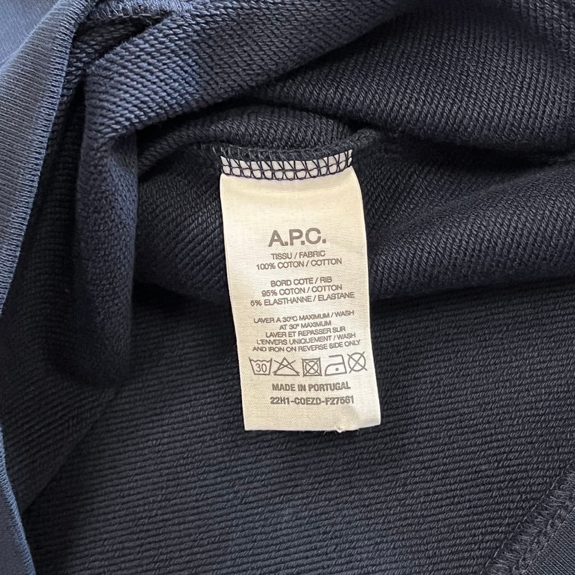 L 새상품 아페쎄 네이비 빅로고 맨투맨 상품이미지5