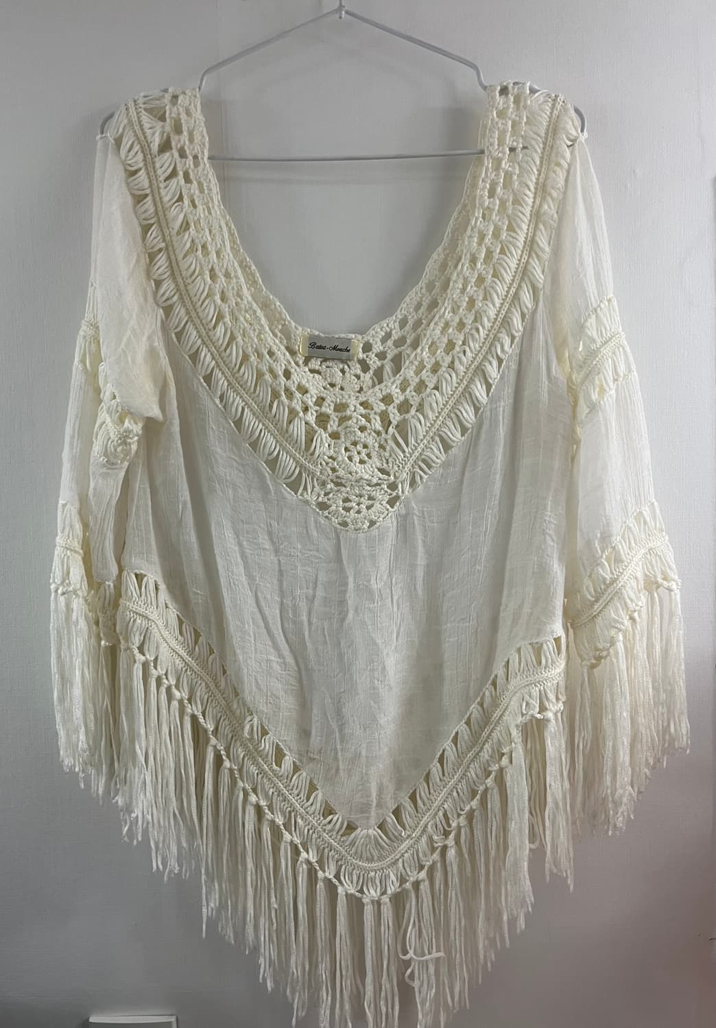 Boho White Tassel Tunic 상품이미지1