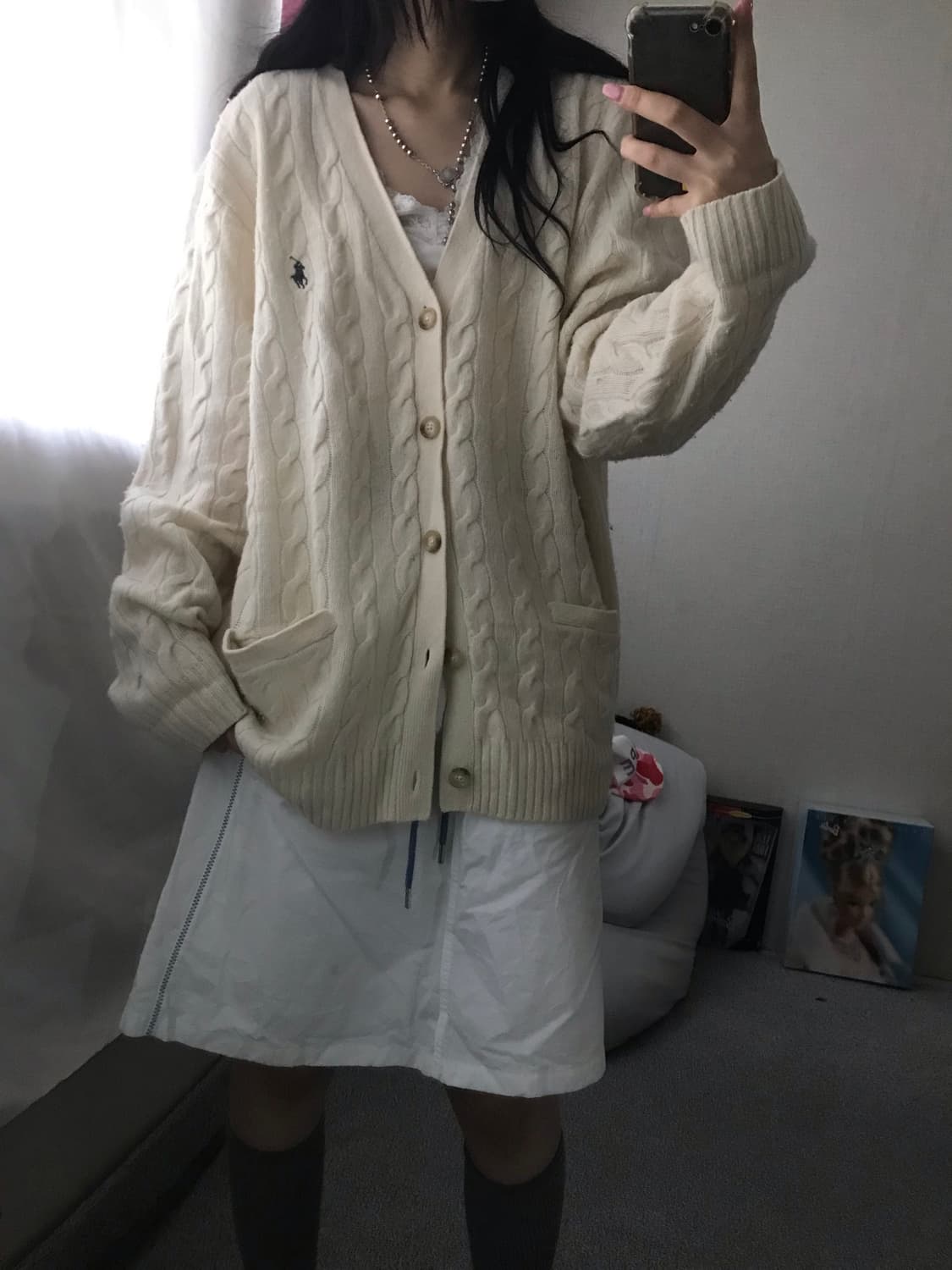폴로 아이보리 케이블 가디건 상품이미지4