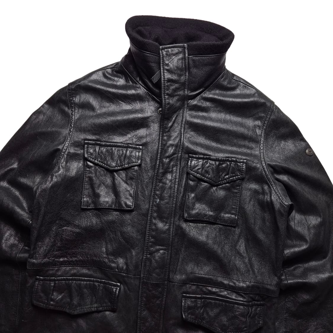[M] 캘빈클라인 소가죽 하이넥 레더자켓 상품이미지3