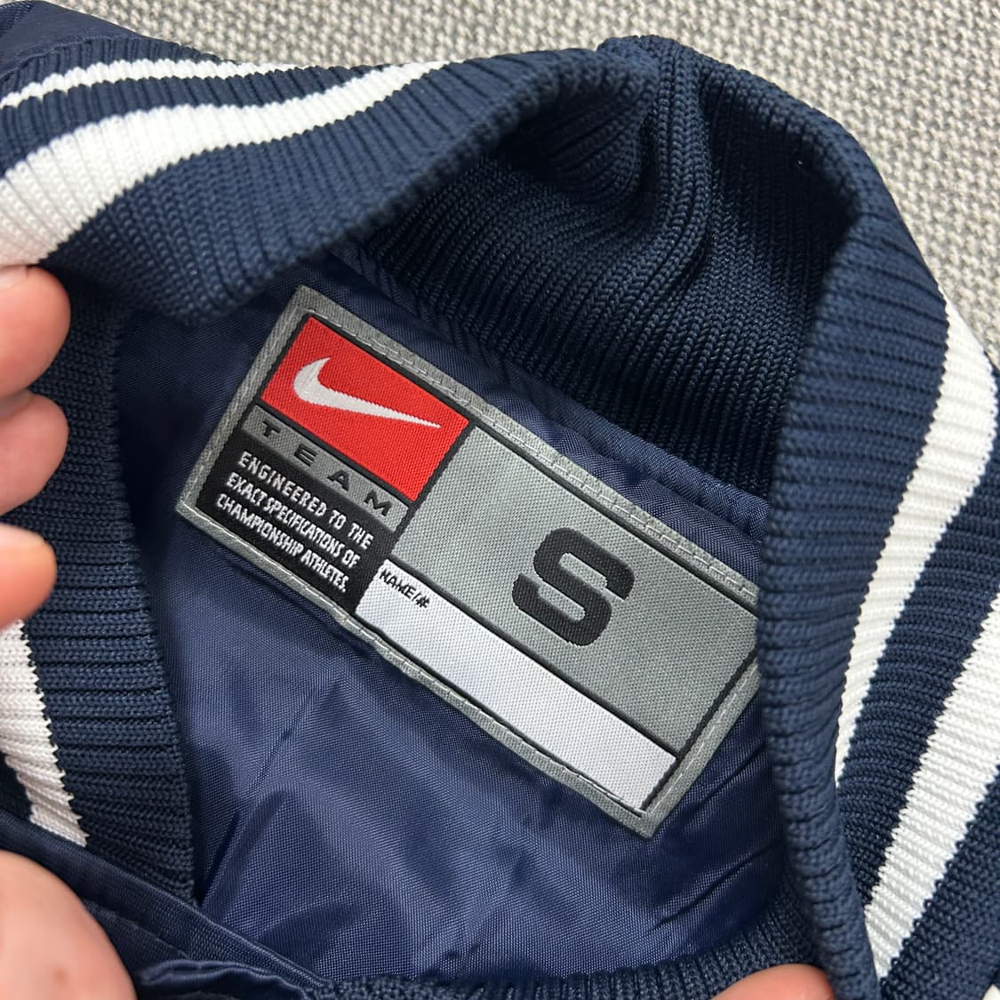 나이키 올드스쿨 네이비 파이핑 베이스볼 자켓(S) 상품이미지2