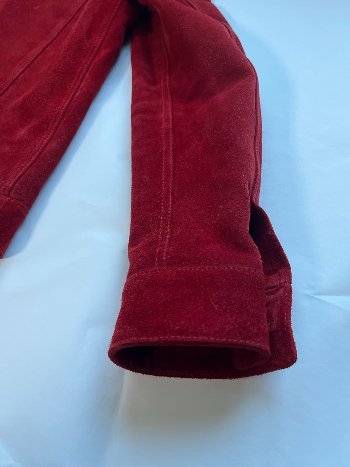 44 생로랑 레드 카프 레더 스웨이드 트러커 자켓 상품이미지6