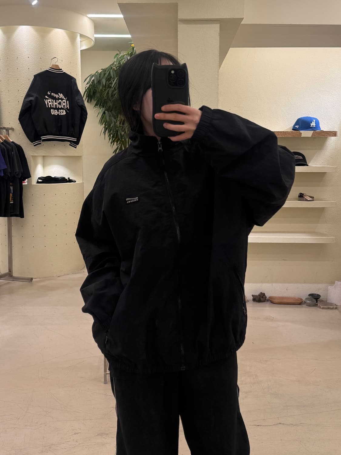 트래블 블랙 나일론 자켓 U177 상품이미지1