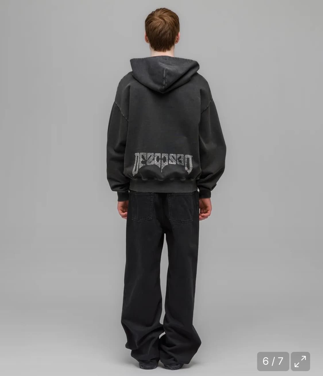 032c 러스터 집업 후디 페이디드 블랙 LUSTER ZIP-UP  상품이미지4