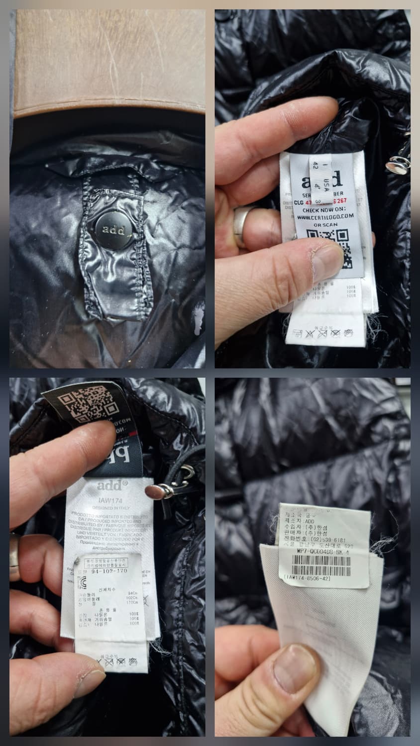 95-100L/66-77 ADD 유광 후드 다운 조끼 패딩. 상품이미지8