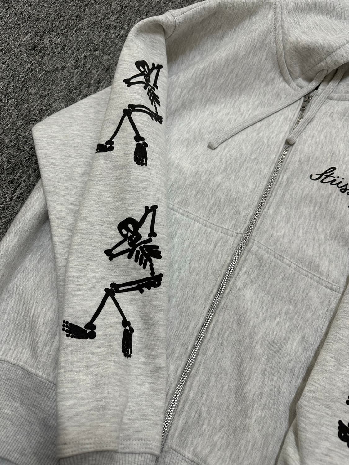 스투시 stussy 후드집업 애쉬 헤더 파라다이스 해골 상품이미지5