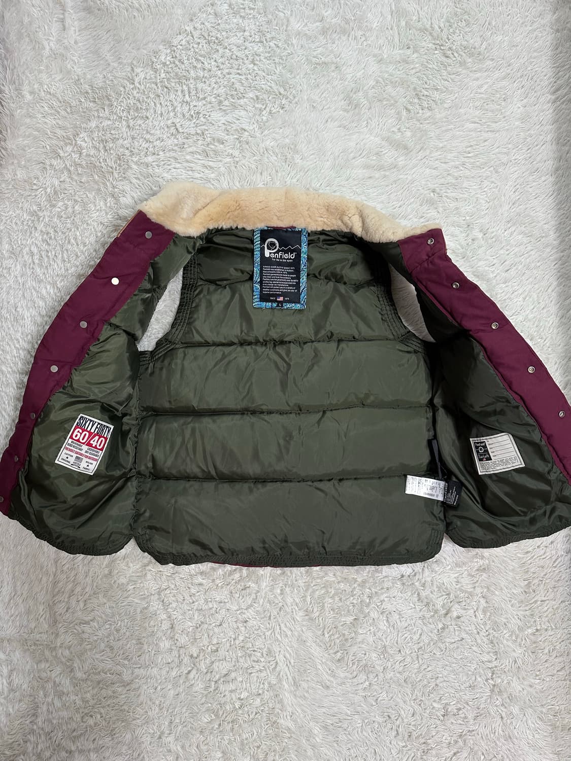 펜필드 60/40 패딩 조끼 L 버건디 상품이미지3