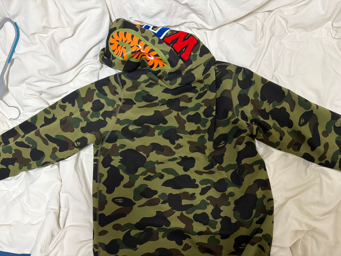 [XL] 베이프 퍼스트 카모 샤크 후드집업 녹계 상품이미지4