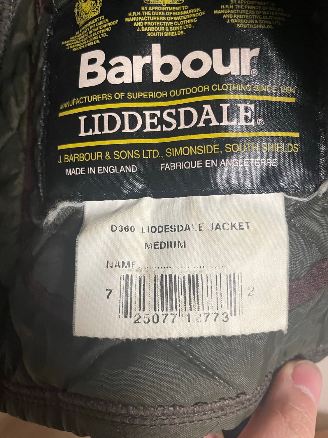 바버 리데스데일 퀼팅 자켓 올리브 상품이미지3