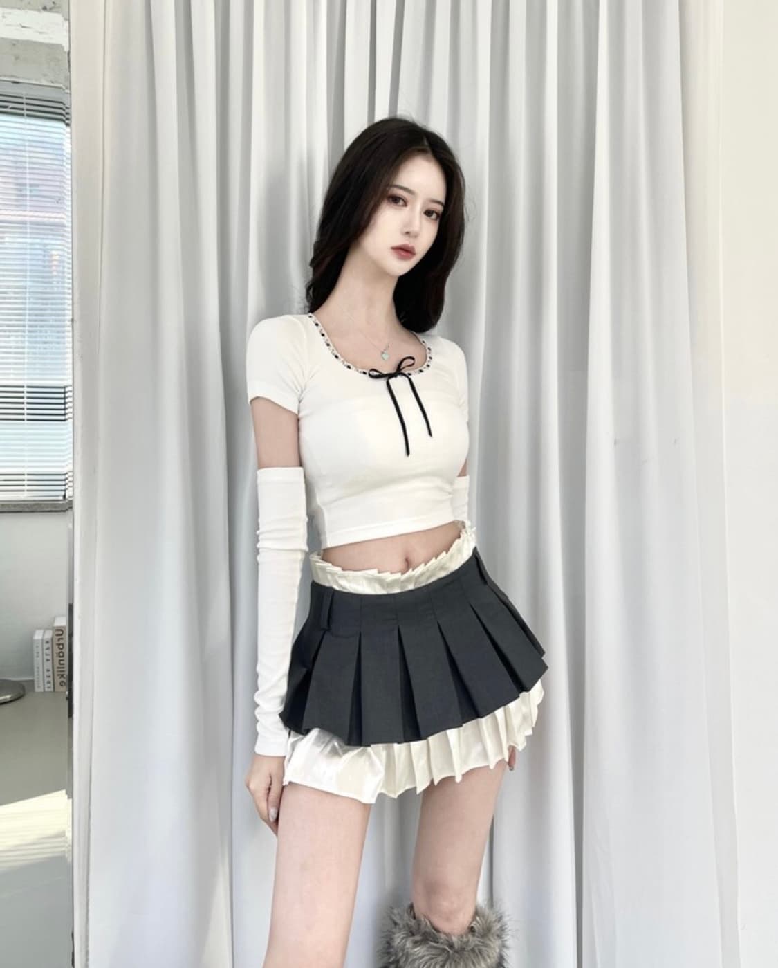 플리츠 레이어드 스커트 상품이미지5